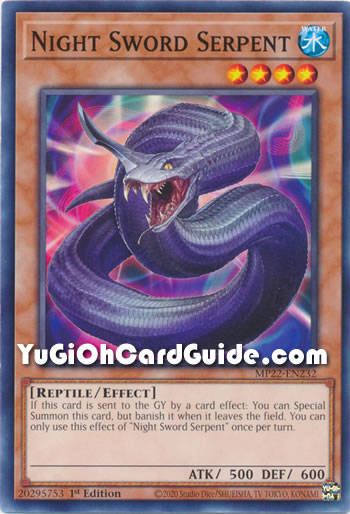 Yu-Gi-Oh Card: Night Sword Serpent
