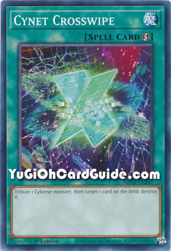 Yu-Gi-Oh Card: Cynet Crosswipe