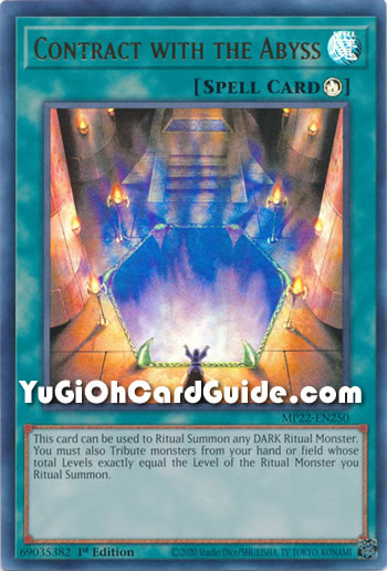 Yu-Gi-Oh Card: Contract with the Abyss