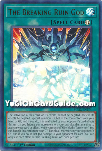 Yu-Gi-Oh Card: The Breaking Ruin God