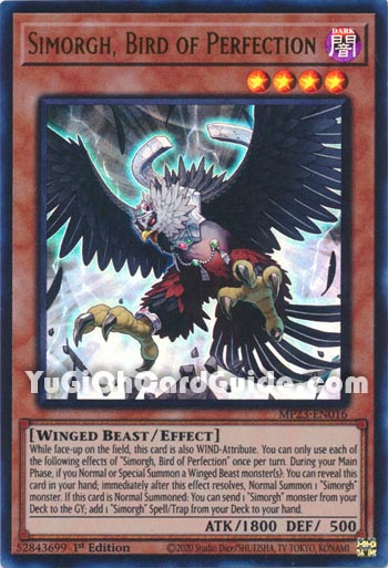 Yu-Gi-Oh Card: Simorgh, Bird of Perfection