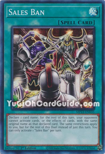 Yu-Gi-Oh Card: Sales Ban