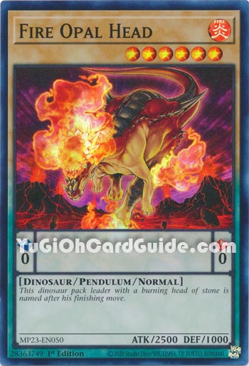 Yu-Gi-Oh Card: Fire Opal Head