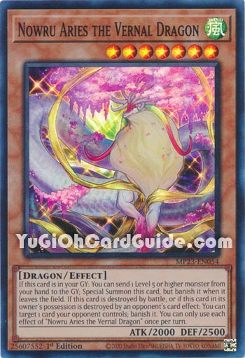 Yu-Gi-Oh Card: Nowru Aries the Vernal Dragon