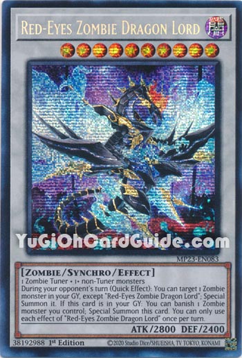 Yu-Gi-Oh Card: Red-Eyes Zombie Dragon Lord