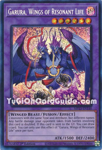 Yu-Gi-Oh Card: Garura, Wings of Resonant Life