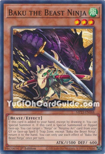 Yu-Gi-Oh Card: Baku the Beast Ninja