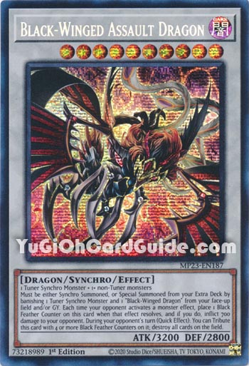 Yu-Gi-Oh Card: Black-Winged Assault Dragon