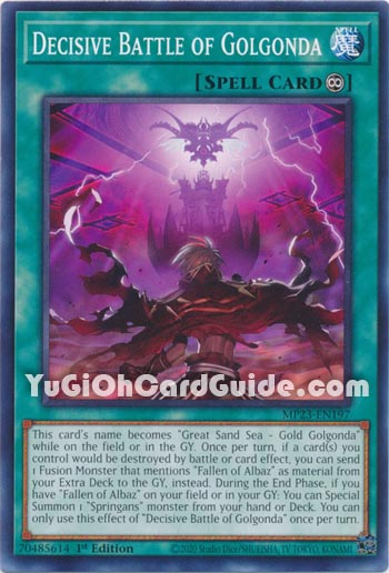 Yu-Gi-Oh Card: Decisive Battle of Golgonda