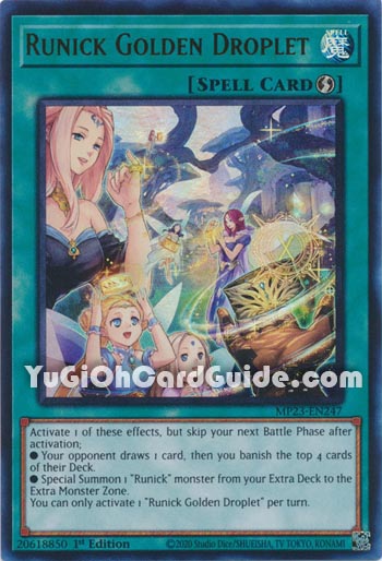 Yu-Gi-Oh Card: Runick Golden Droplet