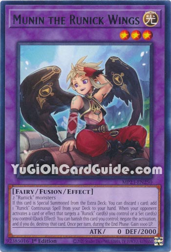 Yu-Gi-Oh Card: Munin the Runick Wings