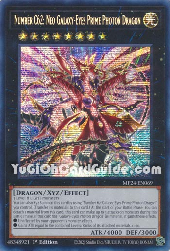 Yu-Gi-Oh Card: Number C62: Neo Galaxy-Eyes Prime Photon Dragon