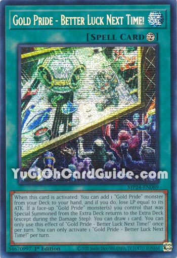 Yu-Gi-Oh Card: Gold Pride - Better Luck Next Time!