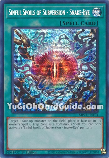 Yu-Gi-Oh Card: Sinful Spoils of Subversion - Snake-Eye