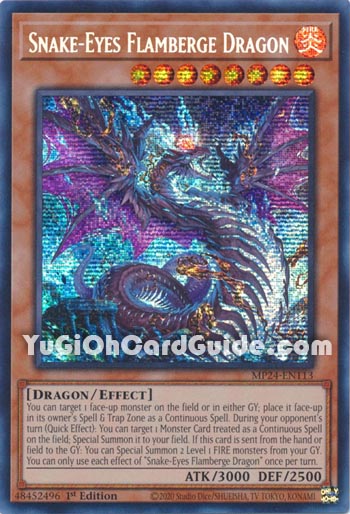 Yu-Gi-Oh Card: Snake-Eyes Flameberge Dragon