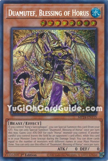 Yu-Gi-Oh Card: Duamutef, Blessing of Horus