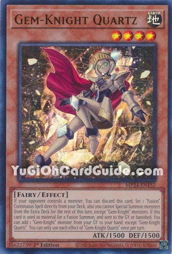 Yu-Gi-Oh Card: Gem-Knight Quartz