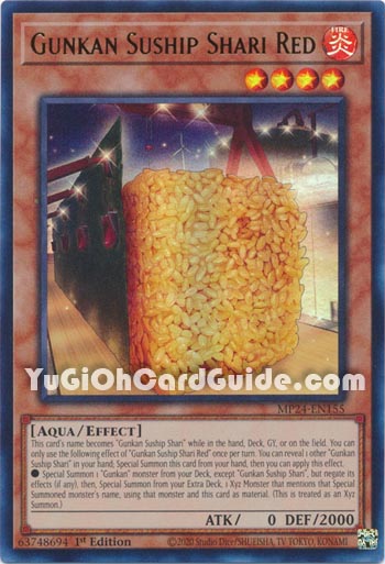 Yu-Gi-Oh Card: Gunkan Suship Shari Red