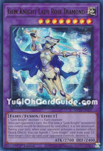 Yu-Gi-Oh Card: Gem-Knight Lady Rose Diamond