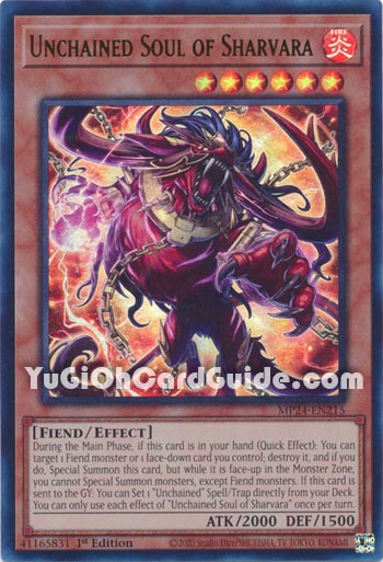 Yu-Gi-Oh Card: Unchained Soul of Sharvara