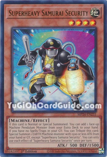 Yu-Gi-Oh Card: Superheavy Samurai Security