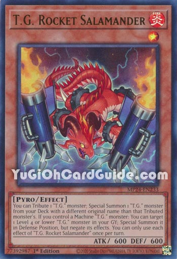 Yu-Gi-Oh Card: T.G. Rocket Salamander