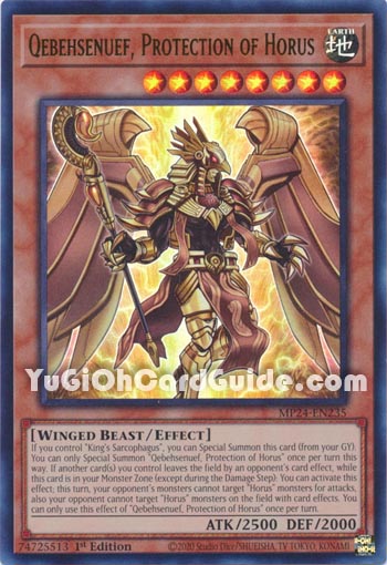 Yu-Gi-Oh Card: Qebehsenuef, Protection of Horus