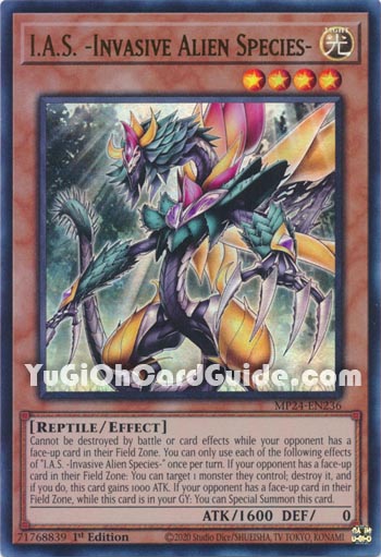 Yu-Gi-Oh Card: I.A.S. - Invasive Alien Species-