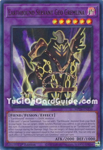 Yu-Gi-Oh Card: Earthbound Servant Geo Gremlina