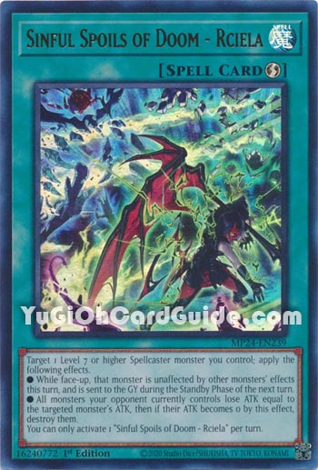 Yu-Gi-Oh Card: Sinful Spoils of Doom - Rciela