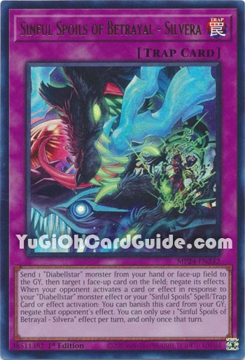 Yu-Gi-Oh Card: Sinful Spoils of Betrayal - Silvera