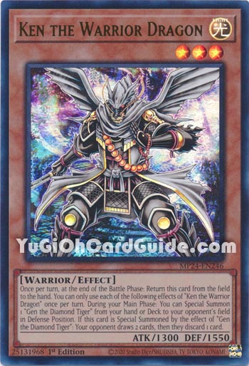 Yu-Gi-Oh Card: Ken the Warrior Dragon