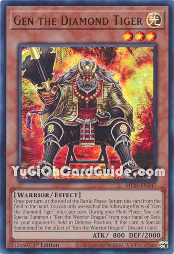 Yu-Gi-Oh Card: Gen the Diamond Tiger