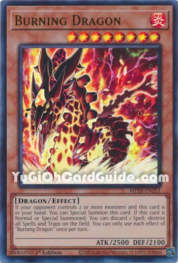 Yu-Gi-Oh Card: Burning Dragon