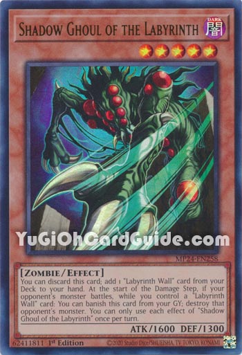 Yu-Gi-Oh Card: Shadow Ghoul of the Labyrinth