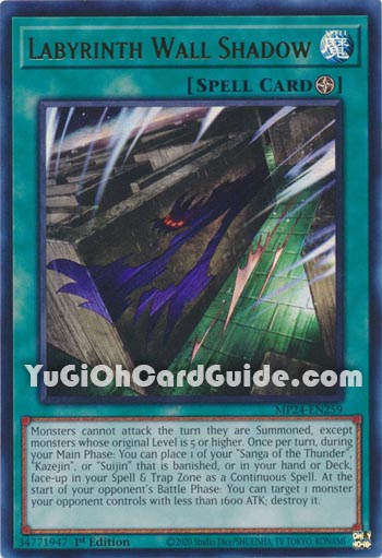 Yu-Gi-Oh Card: Labyrinth Wall Shadow