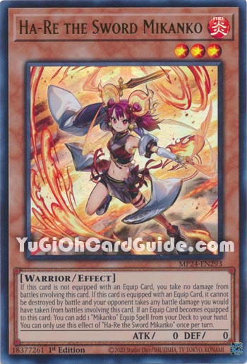 Yu-Gi-Oh Card: Ha-Re the Sword Mikanko