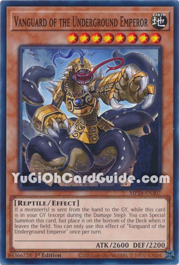 Yu-Gi-Oh Card: Vanguard of the Underground Emperor