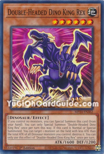 Yu-Gi-Oh Card: Double-Headed Dino King Rex