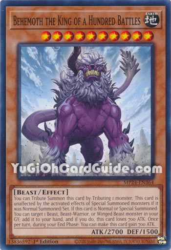 Yu-Gi-Oh Card: Behemoth the King of a Hundred Battles