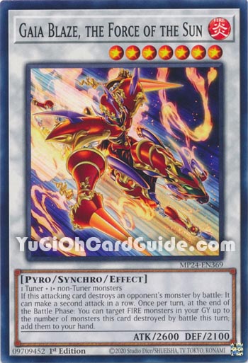 Yu-Gi-Oh Card: Gaia Blaze, the Force of the Sun