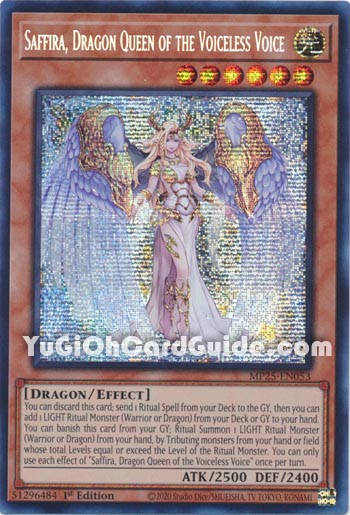 Yu-Gi-Oh Card: Saffira, Dragon Queen of the Voiceless Voice