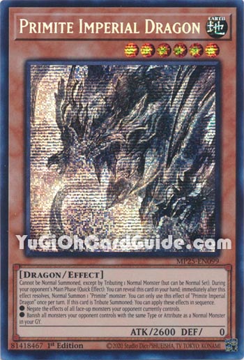 Yu-Gi-Oh Card: Primite Imperial Dragon