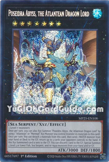 Yu-Gi-Oh Card: Poseidra Abyss, the Atlantean Dragon Lord