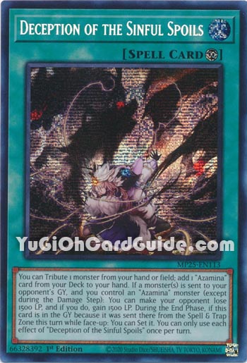 Yu-Gi-Oh Card: Deception of the Sinful Spoils