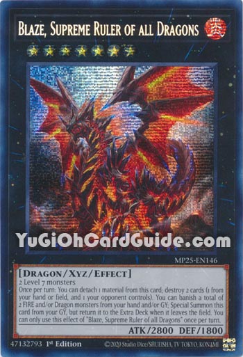 Yu-Gi-Oh Card: Blaze, Supreme Ruler of all Dragons