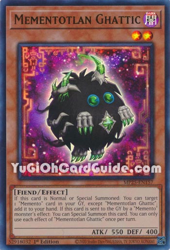 Yu-Gi-Oh Card: Mementotlan Ghattic