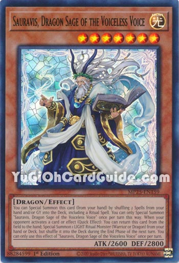 Yu-Gi-Oh Card: Sauravis, Dragon Sage of the Voiceless Voice