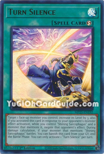 Yu-Gi-Oh Card: Turn Silence