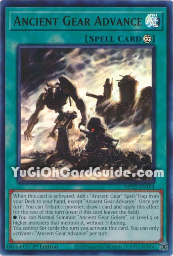 Yu-Gi-Oh Card: Ancient Gear Advance